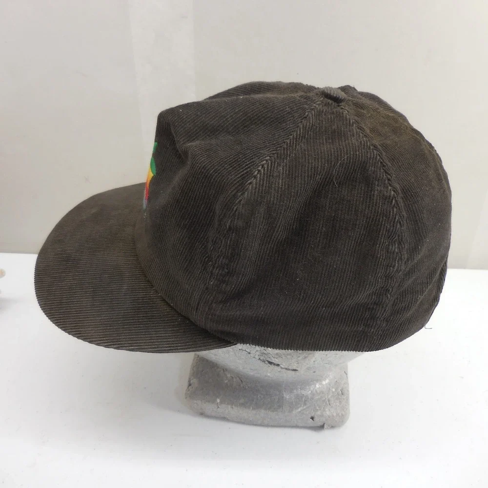 Vintage Apple Computer Rainbow Logo Corduroy Hat Cali-Fame Snapback Brown USA